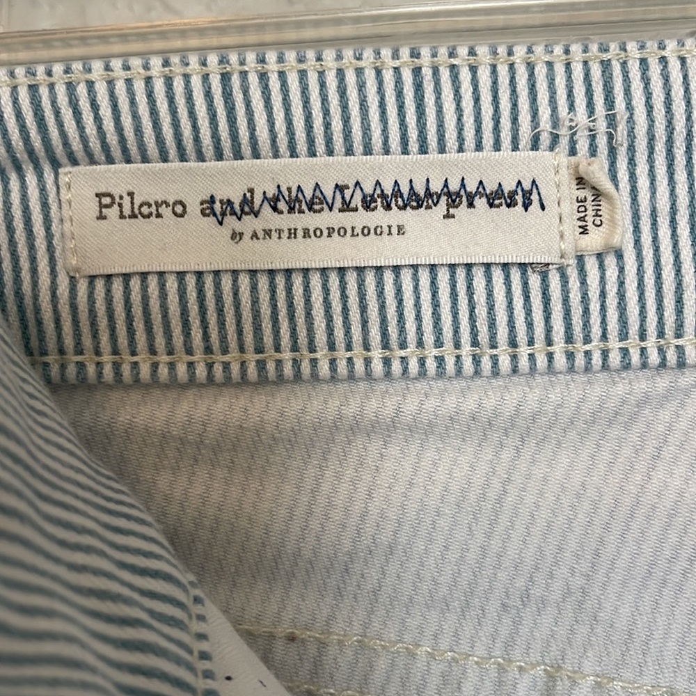 Anthro Pilcro and the Letterpress Striped Mid Rise Skinny Jeans Sz 27 - Picture 5 of 7